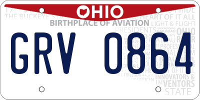 OH license plate GRV0864
