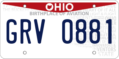 OH license plate GRV0881