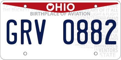 OH license plate GRV0882