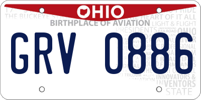 OH license plate GRV0886
