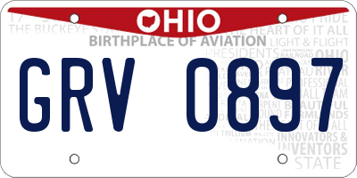 OH license plate GRV0897
