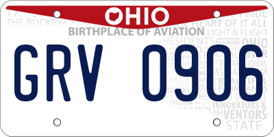 OH license plate GRV0906