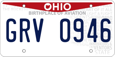 OH license plate GRV0946