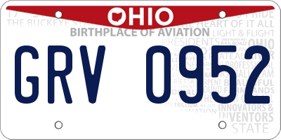 OH license plate GRV0952