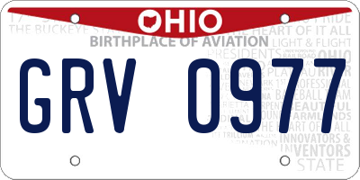 OH license plate GRV0977