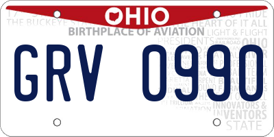 OH license plate GRV0990
