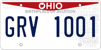 OH license plate GRV1001