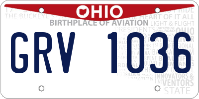 OH license plate GRV1036