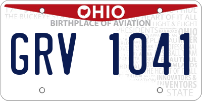OH license plate GRV1041