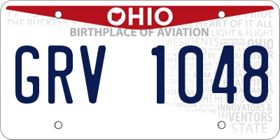 OH license plate GRV1048