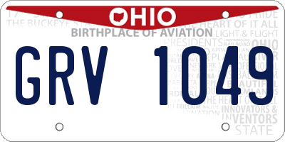 OH license plate GRV1049