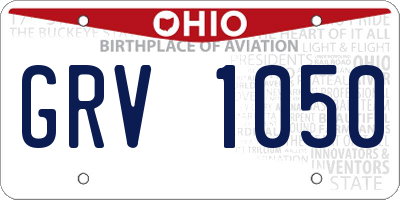 OH license plate GRV1050