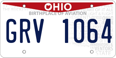 OH license plate GRV1064