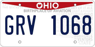 OH license plate GRV1068