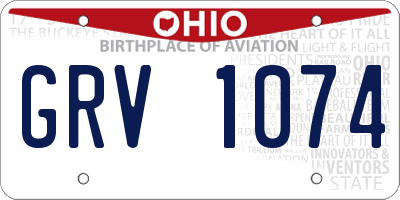 OH license plate GRV1074