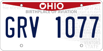 OH license plate GRV1077