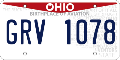 OH license plate GRV1078