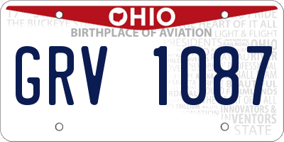 OH license plate GRV1087