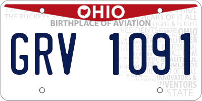 OH license plate GRV1091