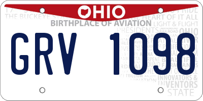 OH license plate GRV1098