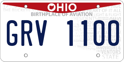 OH license plate GRV1100