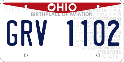 OH license plate GRV1102