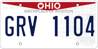 OH license plate GRV1104