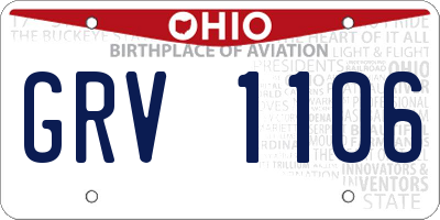 OH license plate GRV1106