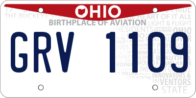 OH license plate GRV1109