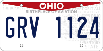 OH license plate GRV1124