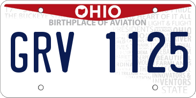 OH license plate GRV1125