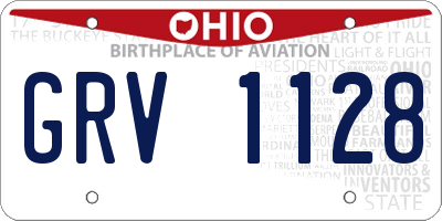 OH license plate GRV1128