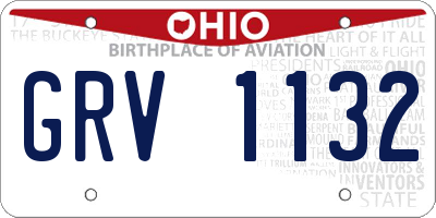 OH license plate GRV1132