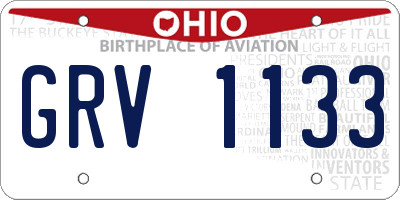 OH license plate GRV1133