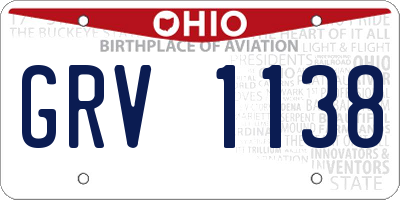 OH license plate GRV1138
