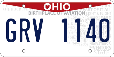 OH license plate GRV1140