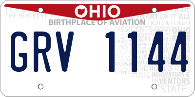 OH license plate GRV1144