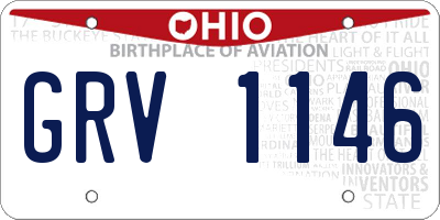 OH license plate GRV1146