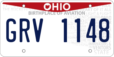 OH license plate GRV1148