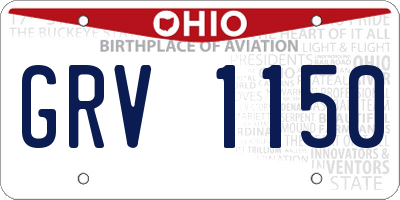 OH license plate GRV1150