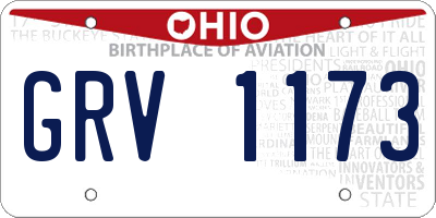 OH license plate GRV1173