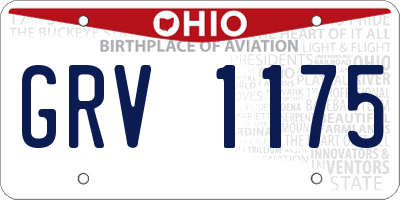 OH license plate GRV1175
