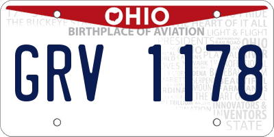 OH license plate GRV1178