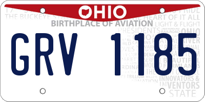 OH license plate GRV1185