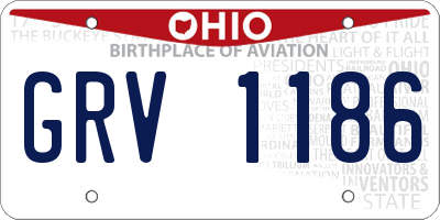 OH license plate GRV1186