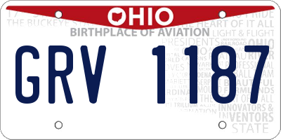 OH license plate GRV1187