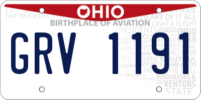 OH license plate GRV1191