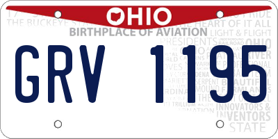 OH license plate GRV1195