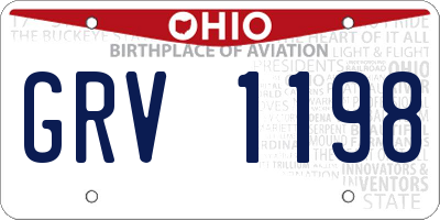 OH license plate GRV1198