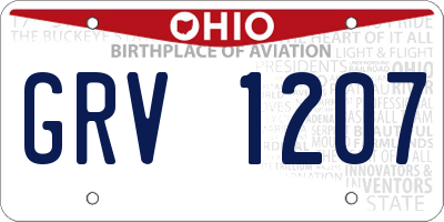 OH license plate GRV1207